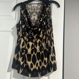 Calvin Klein tan/brown scoop neck - PL